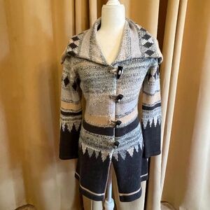 CoVelo Southwestern, Aztec Colorful Alpaca Blend Cardigan Size Small